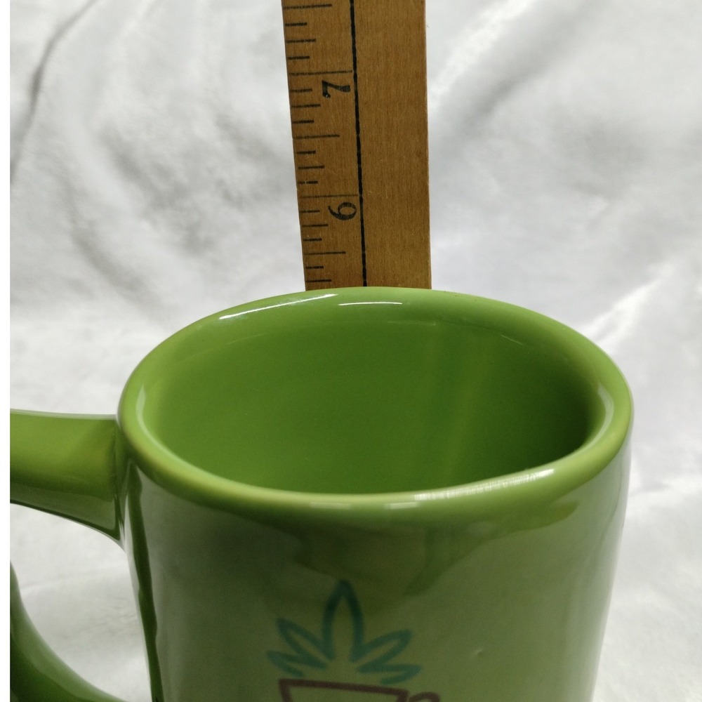 Wake & Bake Coffee Co. Lime Green Ceramic Pipe Mug Novelty Coffee Cup 420 - Picture 9 of 10